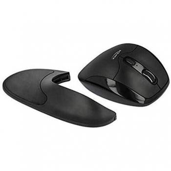 Ratón ergonómico óptico inalámbrico de 5 botones con reposamanos para diestros - Delock
