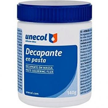 Unecol 7005 - Pasta Decapante con Pincel, 140g, Color Blanco y Taburete de 40x23x33 cm, Modelo 7050