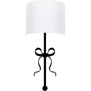 Aplique de pared WellHome, estructura de metal en color blanco y negro, dimensiones 15x28x57 cm, casquillo E27 para bombilla máxima de 40 W