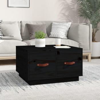 Mesa baja de centro negra 60x53x35 cm de madera maciza de pino
