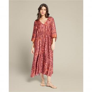 Elena Mirò - Vestido pareo estampado con escote de pico