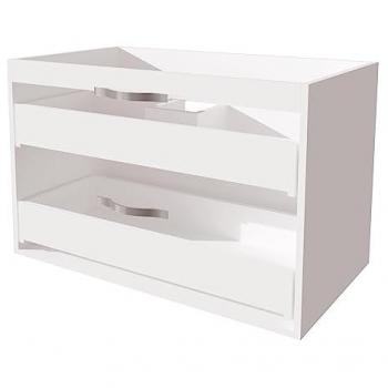 Conjunto Mueble + Lavabo Suspendido Mixy - 80cm - Blanco - Melamina - Entregado en Kit