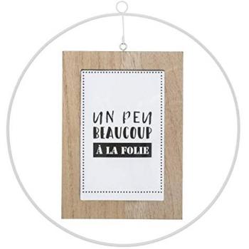 Marco de fotos en metal y madera 10 x 15 cm - círculo blanco