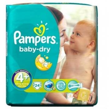 Couches Pampers Baby Dry taille 4 + Transport Lot de 24 couches