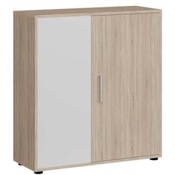 Aparador Nórdico Blanco y Roble Sonoma 2 Puertas 1 Estante 80 cm