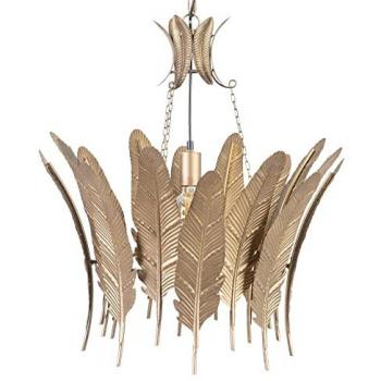 Lámpara de techo plumas de metal de hierro dorado Ø 55x60 cm