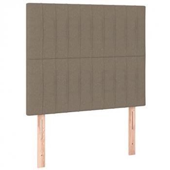 Cabecero con luces LED tela gris taupe 90x5x118/128 cm