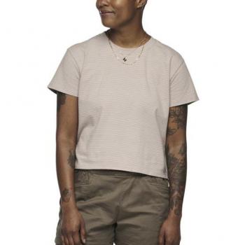 Black Diamond Women's Stripe Short Sleeve T-shirt - Size L - Pale Mauve