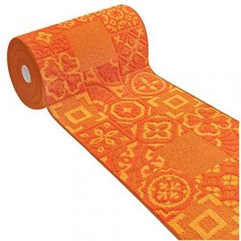 Alfombra de Cocina 3D Antideslizante Lavable Azulejo Maiólica Naranja 57x230 cm