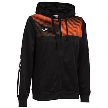 Chaqueta con capucha eco supernova mujer negro naranja