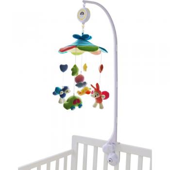 SHILOH Lit Bébé Mobile musical 60 concerts en peluche pilote, Bleu clair