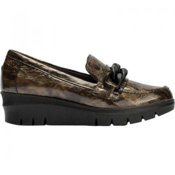 Mocasines de mujer PITILLOS 5341 gris con cadena, diseño elegante y cómodo, ideal para uso diario