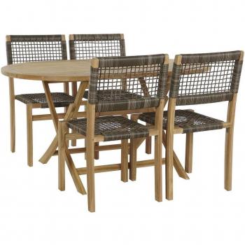 Conjunto de Mesa con 4 Sillas DKD Home Decor Teca 90 cm 150 x 90 x 75 cm