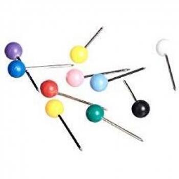 Amazon Basics Chinchetas para mapas de 3 mm, tachuelas para mapas, 10 colores