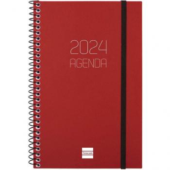 Agenda Finocam Opaque E5 Semana Vista Horizontal 2024 Burdeos Catalán