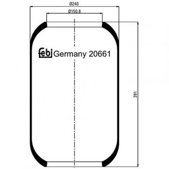 Fuelle de suspensión neumática FEBI BILSTEIN 20661 con resorte de aire, sin pistón