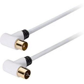 Coaxial Cable 120 dB Coaxial Male Right Angle to Female Right Angle 10m White