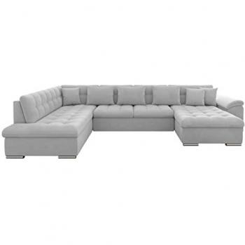 Sofá rinconero Comfivo 114 con función de descanso y caja de ropa de cama, dimensiones 348 x 205 x 76 cm