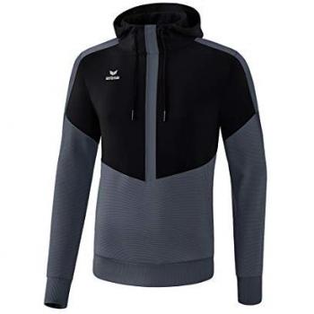Erima Squad Hoodie Black / Slate Grey 164 cm unisex