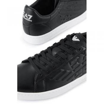 EA7 Emporio Armani Classic CC Unisex Leather Sneakers Black Size 44 2/3