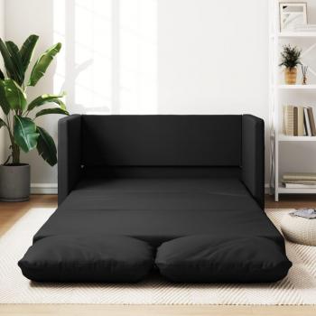 Sofá cama de suelo 2 en 1 negro 112x174x55 cm cuero sintético Vidaxl