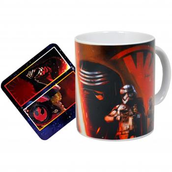 Oficial de Star Wars Force Awakens Kylo Ren taza y juego de posavasos, cerámica, Multicolor, talla única