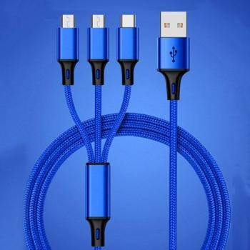 Cable de datos y carga para móvil con encendedor de cigarrillos, 3 interfaces USB, cargador dual universal para coche