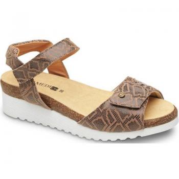 Sandalias de Mujer Calzamedi 0803 Pala Elástica Marrón Ortopédicas