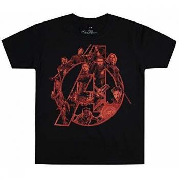 Marvel The Avengers-Character Logo Camiseta, Negro