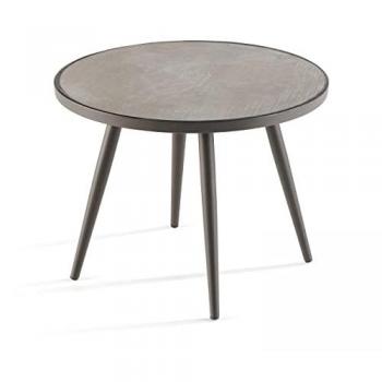 Mesa de centro redonda Oviala con efecto hormigón superficie Tivoli