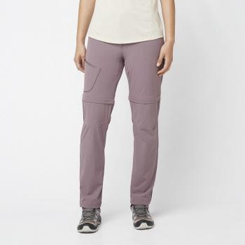 Pantalón largo de mujer Salomon Wayfarer Zip Off violeta - Talla 38