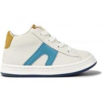 Camper Twins Unisex Kids' Sneakers - White Smooth Leather, Size 23, Casual Lace-Up