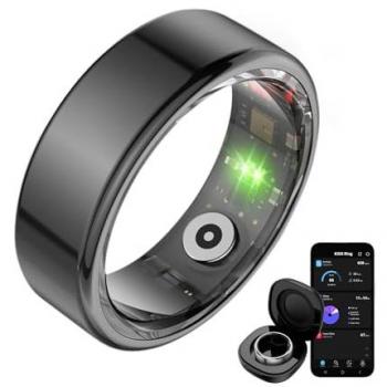 Anillo Inteligente Ksix Saturn XXS, 3 Días de Autonomía, Monitor de Actividad y Sueño, Resistente al Agua 5ATM, Color Negro