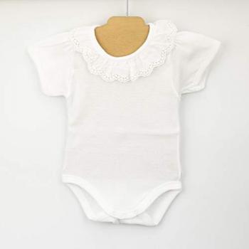 Body Bebé Cuello Volante Bolillo Pack de 2 (Blanco, 3 Meses)