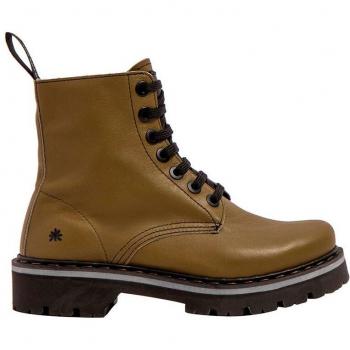 Botines de piel verde oscuro Art