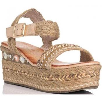 Sandalias Mandarina para mujer en color beige, modelo 725DF, tipo plataforma