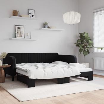 Sofá cama nido terciopelo negro 100x200 cm con cama extraíble Vidaxl
