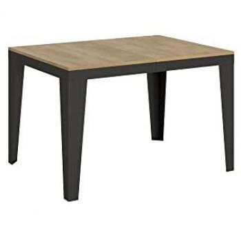 Mesa extensible Flame Evolution 90x120/380 cm Roble Natural Estructura Antracita