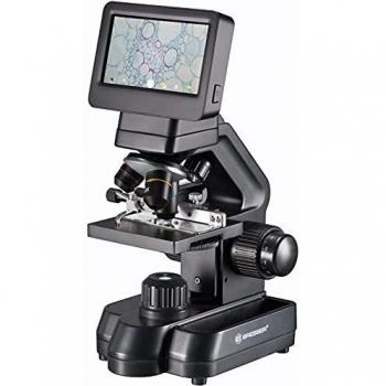 Bresser Biolux Touch - Microscopio LCD de 5 MP para Escuela y Hobby, con Mesa mecánica Cruzada, HDMI, USB y SD