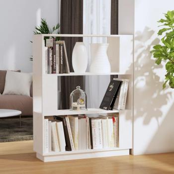 Librería/partición blanco 80x25x101 cm madera maciza de pino