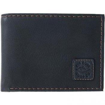 Cartera Rip Curl Patched All Day Black - Cartera de hombre, material PU, color negro, diseño con parches, estilo casual