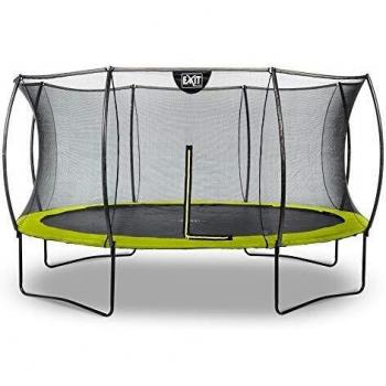 Exit Toys- Cama Elástica con Patas Silhouett 427, Color Lima, con Red de Seguridad con Cremallera, Sistema de Protección para los Pies, Superficie de Salto: 370 cm diámetro