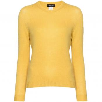 Fabiana Filippi Women's Cashmere Wool Crewneck Sweater in Mustard Yellow | Size M | MAD214F053N900774