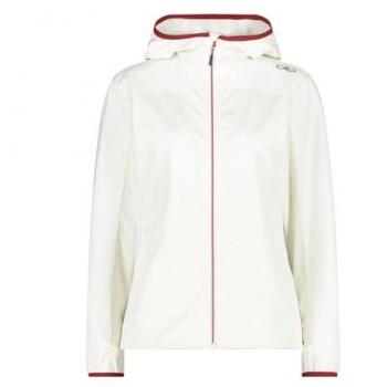 CMP Women's Functional Jacket with Fixed Hood - Off White/Darker - Size 46/2XL