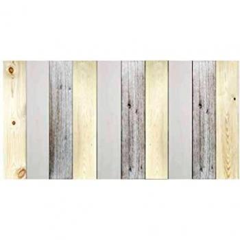 Decowood - Cabecero Vintage para Cama de Dormitorio, Madera de Pino, Combinado Blanco y Natural - 200 x 80 cm