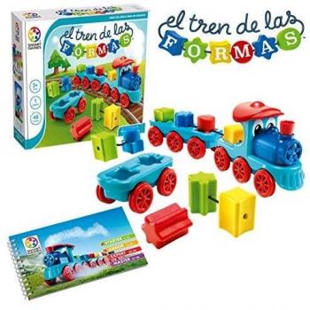 Smart Games: El Tren de las Formas - Juego Educativo de Madera para Preescolar con 48 Retos, Multicolor