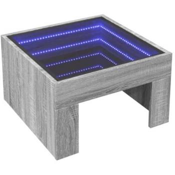 Mesa de centro con Infinity LED gris Sonoma 50x50x30 cm