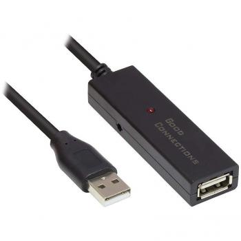 Cable de Extensión Activo USB 2.0 de 20 m, Conector A Macho a A Hembra, Negro