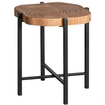Mesa Auxiliar Gien de Madera de Abeto en color Negro/Natural de 43x42x46cm