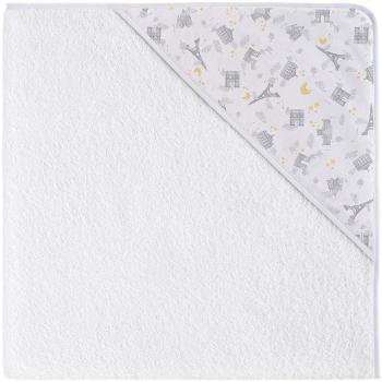 Eiffel Baby Capa de Baño Bebe. Toalla de Rizo con Capucha. 100% Algodón Natural. Calidad Diseño Estamapado Infantil. Tamaños 80 x 80 cm. Absorbente Suave Duradera. Francia Color Gris